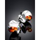 Boho Chic Silver Amber Stud Earrings The Palazzo, image , picture 2