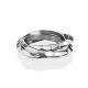 Текстурное тройное кольцо из серебра Liquid, Ring Size: 5.5 / 16, image , picture 4