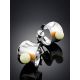 Chic Silver Amber Half Hoop Earrings The Palazzo, image , picture 2
