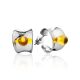 Sterling Silver Amber Stud Earrings The Palazzo, image 