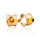 Bright Rose Plated Silver Amber Stud Hoop Earrings The Palazzo, image 