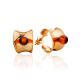 Rose Gold Plated Silver Amber Stud Hoop Earrings The Palazzo, image 