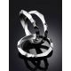Текстурное тройное кольцо из серебра Liquid, Ring Size: 7 / 17.5, image , picture 2