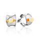 Chic Silver Amber Half Hoop Earrings The Palazzo, image 