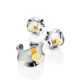 Chic Silver Amber Half Hoop Earrings The Palazzo, image , picture 3