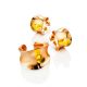 Bright Rose Plated Silver Amber Stud Hoop Earrings The Palazzo, image , picture 3
