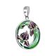 Silver Enamel Iris Motif Pendant, image , picture 4