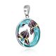 Silver Enamel Floral Design Pendant, image , picture 4