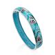 Silver Enamel Floral Motif Bangle Bracelet, image , picture 4
