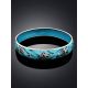 Silver Enamel Floral Motif Bangle Bracelet, image , picture 2