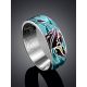 Silver Enamel Floral Band Ring, Ring Size: 6.5 / 17, image , picture 2