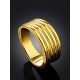 Ribbed Gilded Silver Band Ring The ICONIC, Ring Size: 8 / 18, image , picture 2