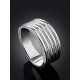 Ribbed Silver Band Ring The ICONIC, Ring Size: 8 / 18, image , picture 2