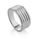 Ribbed Silver Band Ring The ICONIC, Ring Size: 7 / 17.5, image 