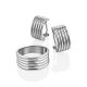 Chunky Ribbed Silver Earrings The ICONIC, image , picture 4