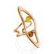 Bright Rose Gold Plated Amber Ring The Palazzo, Ring Size: Adjustable, image , picture 3