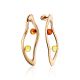 Sleek Rose Gold Plated Amber Stud Earrings The Palazzo, image 