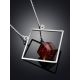 Geometric Design Silver Amber Necklace The Sugar, Length: 45, image , picture 2