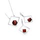 Geometric Design Silver Amber Necklace The Sugar, Length: 45, image , picture 5
