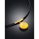 Stylish Natural Amber Pendant Necklace, Length: 40, image , picture 2
