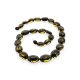 Luminous Faceted Green Amber Necklace, Length: 42, image , picture 3