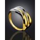 Sleek Gilded Silver Ring, Ring Size: 8.5 / 18.5, image , picture 2
