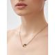 Floral Design Silver Amber Necklace With Crystals, Length: 49, image , picture 3