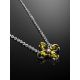 Chic Cross Motif Silver Amber Necklace The Supreme, Length: 49, image , picture 2