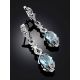 Ultra Feminine Silver Topaz Dangle Earrings, image , picture 2