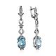 Ultra Feminine Silver Topaz Dangle Earrings, image 