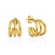 Gilded Silver Triple Line Stud Earrings The ICONIC, image 