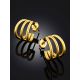 Gilded Silver Triple Line Stud Earrings The ICONIC, image , picture 2