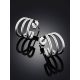 Stylish Silver Triple Line Stud Earrings The ICONIC, image , picture 2