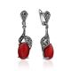Refined Silver Coral Dangle Earrings With Marcasites The Lace, image 