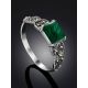 Chic Silver Malachite Ring With Marcasites, Ring Size: 9.5 / 19.5, image , picture 2