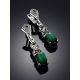 Refined Silver Malachite Dangle Earrings With Marcasites The Lace, image , picture 2