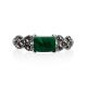 Chic Silver Malachite Ring With Marcasites, Ring Size: 8.5 / 18.5, image , picture 4