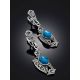 Chic Silver Turquoise Dangle Earrings The Lace, image , picture 2
