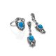 Chic Silver Turquoise Dangle Earrings The Lace, image , picture 4