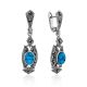 Chic Silver Turquoise Dangle Earrings The Lace, image 