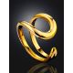 Designer Gold Plated Silver Adjustable Ring The Liquid, Ring Size: Adjustable, image , picture 2