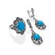 Filigree Silver Turquoise Dangle Earrings The Lace, image , picture 3
