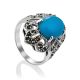 Vintage Style Silver Turquoise Ring The Lace, Ring Size: 6.5 / 17, image 