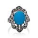 Vintage Style Silver Turquoise Ring The Lace, Ring Size: 6.5 / 17, image , picture 4