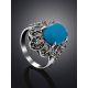 Vintage Style Silver Turquoise Ring The Lace, Ring Size: 6.5 / 17, image , picture 2