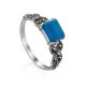 Classy Silver Turquoise Ring The Lace, Ring Size: 6 / 16.5, image 
