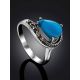 Chic Silver Turquoise Ring The Lace, Ring Size: 7 / 17.5, image , picture 2
