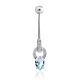 Refined Silver Topaz Navel Piercing, image 
