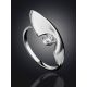 Futuristic Design Silver Crystal Ring, Ring Size: 7 / 17.5, image , picture 2