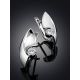 Futuristic Design Silver Crystal Earrings, image , picture 2
